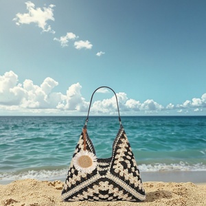 โรงงานโบชิโฮ ขายส่งกระเป๋าฟาง กระเป๋าสะพายไหล่ทรงโฮโบสำหรับฤดูร้อน กระเป๋าถือผู้หญิงสไตล์วินเทจ น้ำหนักเบา พับเก็บได้ กระเป๋าเดินทางไปทะเล - Product Image 5