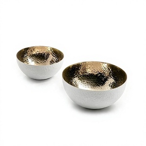 ชุดชามโลหะ2ชิ้นสำหรับเสิร์ฟอาหารแห้งขนมช็อคโกแลตผลไม้2ชิ้น - Product Image 1