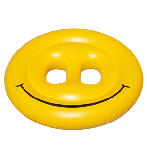 Nhà máy tùy chỉnh PVC <span class=keywords><strong>Inflatable</strong></span> <span class=keywords><strong>Big</strong></span> Round Smiley Head 2 người hồ bơi Float nhẫn để bán - Product Image 4