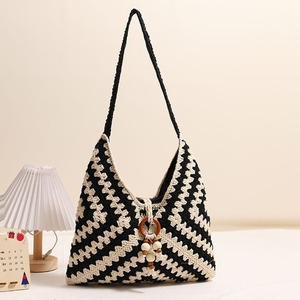 <span class=keywords><strong>Sac</strong></span> pour femme de style ethnique, à bandoulière unique, en polyester tissé, avec fermeture éclair, coloré, motif granny square, pour la plage et les vacances - Product Image 4