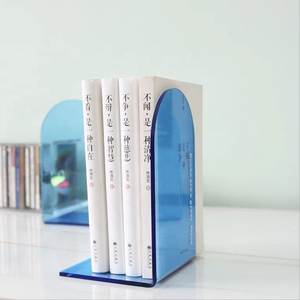 L צורת אקריליק Bookend עם Magaziner כיס אקריליק כן ציור ספר מחזיק מעמד Rack Libiary מדף ספרים תומכי ספרים - Product Image 5
