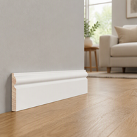 Plinthe et cadre de porte modernes en MDF blanc apprêté léger, 1,2 po x 3,2 po x 16 pi, pour la décoration de la maison et du bureau