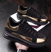 Chaussures de sport décontractées rétro montantes pour hommes, noires, à lacets, avec coussin d'air et empeigne en tissu perforé, printemps-automne