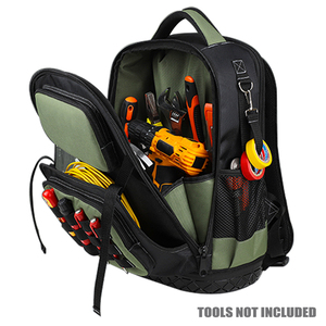 Heavy-Duty OEM Tool <b>Backpack</b> for Mechanics Contractors Waterproof Adjustable Straps Zipper Closure 20-24 Pockets Wrench Holder - Product Image 5