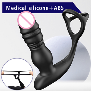 Doppelschlaufen-Einziehbarer Prostata-Massager für den Hinteren Bereich mit Fernbedienung, Analsex-Spielzeug mit Vibrator und Samensperre-Funktion - Product Image 5