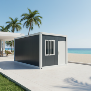 Casa Contenedor Modular Tradicional Rectangular de Acero de 20 pies CE DDP, Panel Sándwich Transpirable, Villa Prefabricada Desmontable, Casa de Camping - Product Image 1