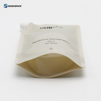 Sac à bec liquide biodégradable et recyclable en papier kraft écologique debout avec logo personnalisé