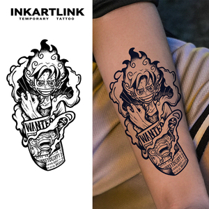 Autocollant de <span class=keywords><strong>tatouage</strong></span> INKARTLINK pour le corps, autocollant de <span class=keywords><strong>tatouage</strong></span> en papier, anime Luffy, imperméable, écologique, longue durée, 15 jours, vente en gros - Product Image 1