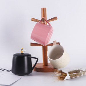 Ceramic <b>Mug</b> Set <b>With</b> <b>Lid</b> Solid Color Two Piece For Coffee Tea Breakfast Home Use Gift - Product Image 4