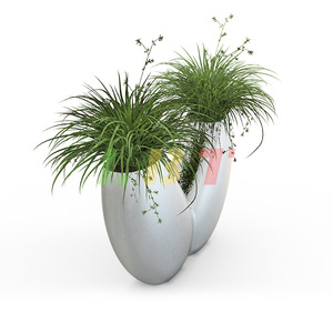 Stainless Steel Flower Pot Elliptical <b>Floor</b> <b>Standing</b> <b>Mirror</b> Finish Indoor Shopping Mall Planters LBT H1 - Product Image 4