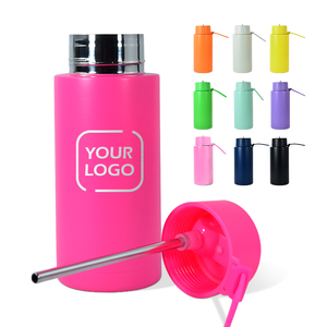34oz 1000ml Frank doppia parete isolante sottovuoto riutilizzabile <span class=keywords><strong>in</strong></span> acciaio inox sport acqua bottiglia per bevande con coperchio Flip paglia cinturino - Product Image 3