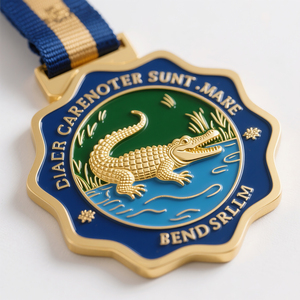 Médaille personnalisée en alliage de zinc pour souvenirs, médailles sportives personnalisées avec ruban - Product Image 1