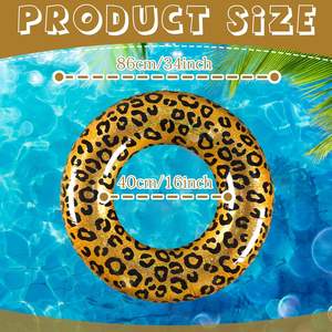 Flotador Inflable Ligero y Plegable de PVC con Estampado de Leopardo Brillante para Piscina - Product Image 2