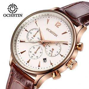 OCHSTIN <span class=keywords><strong>050</strong></span> Orologio da Polso da Uomo al Quarzo Marrone con Marchio Proprio, Cinturino in Pelle a Basso Prezzo, Resistente all'Acqua, Calendario 24 Ore, Orologio Casual - Product Image 6