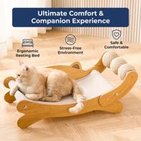 Hamac pour chat en tissu durable et détachable avec griffoir en bois – Vente en gros