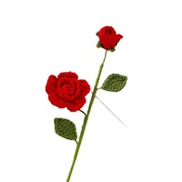 36cm Fleur artificielle en tricot fait main Rose Fleur au crochet pour la décoration intérieure