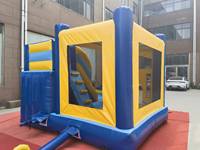 Joy2fun Château Gonflable Commercial Bleu et Jaune avec Toboggan pour Fêtes d'Enfants et Aires de Jeux Extérieures