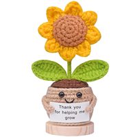 Ornamen Pot Bunga Rajutan dengan Hadiah Pendukung Emosional untuk Hari Ibu & Wisuda