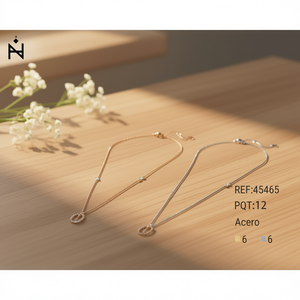 Collana con Pendente a Forma di Lettera I con Diamante 10x15Cm, Stile Collare, Gioielleria Fine - Product Image 3