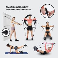 Kit de barra de Pilates con bandas de resistencia, entrenamiento para todo el cuerpo, equipo de ejercicio para mujeres y hombres gimnasio en casa Yoga Pilates
