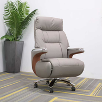 Chaise de bureau de direction moderne de haute qualité, luxueuse et contemporaine, en cuir et en maille, avec hauteur réglable et base coulissante