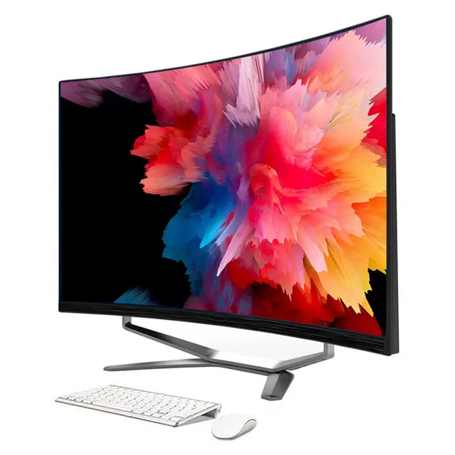 Newest Curved Flat LCD All-in-One PC Intel Core I3/I5/I7 Optional Screen DDR3 SSD Linux Dual Core Business Use Computer