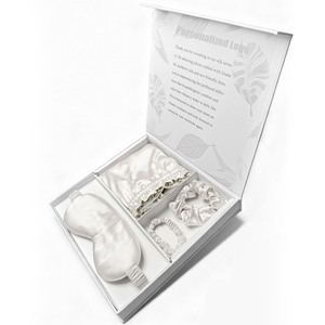 Set Regalo Maschera per Dormire, Cuffia e Elastici per Capelli in Seta di Gelso 100% 22 Momme - Product Image 5