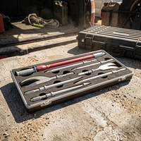 Kit d'outils de sauvetage manuel robuste pour pompiers, avec 7 têtes interchangeables pour la démolition et les interventions incendie