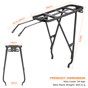 <span class=keywords><strong>Porte</strong></span>-bagages arrière pour VTT 26/27,5/29 pouces en acier, capacité de charge de 30 kg, <span class=keywords><strong>porte</strong></span>-bagages universel - Product Image 6
