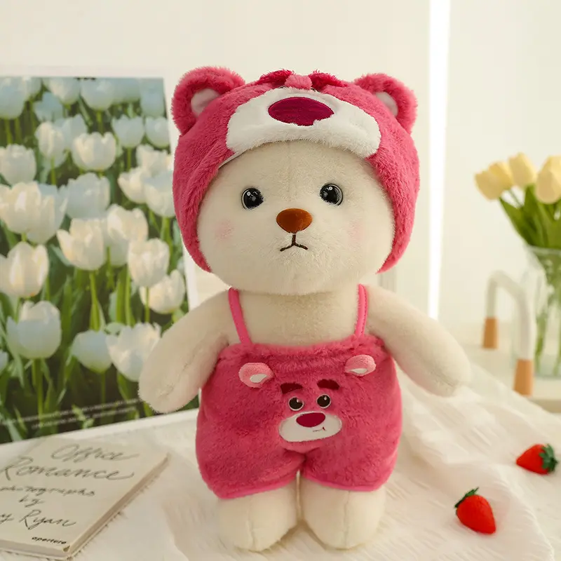 Disfraz kawaii de alta calidad, oso de peluche, juguetes de peluche para niños, muñeco de oso gatito suave y cálido