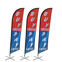 Drapeaux publicitaires en polyester à plumes, bon marché, pour l'extérieur, design personnalisé avec mât en aluminium pour la publicité promotionnelle