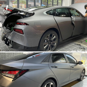 LINWAN Pellicola Adesiva per Auto in PET Metallizzato Nero Grigio 1,52*16m/rotolo, Protezione UV Anti-Graffio 6,5mil, Vinile per Wrapping Auto - Product Image 3
