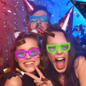 Gafas de Discoteca con Luz LED <span class=keywords><strong>para</strong></span> Año Nuevo, Panel Flexible con Batería, Lámina de Luz Fría <span class=keywords><strong>para</strong></span> Fiestas, Gafas Rave - Product Image 3