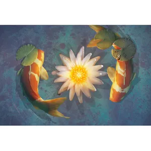 Full Drill Diy Diamond Painting Cross Stitch Goldfish And Lotus Leaf In Water 5d Diamond Embroidery Painting Decoration Wall Art