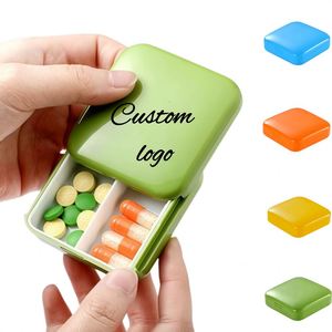 Custom <b>Small</b> Portable Pill Box with Pull-Out <b>Sliding</b> Cover Compact Daily Use Medicine Case for Travel Backpack Purse Secure Seal - Product Image 1