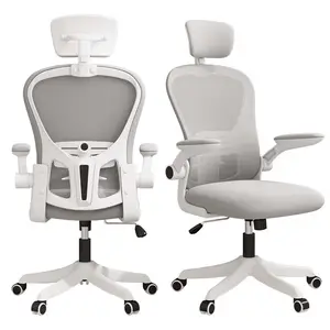 Kursi kantor ergonomis, jala nyaman modern putar kursi kantor ergonomis dengan penyangga lumbar 4D