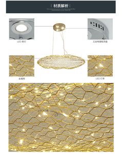 Lustre de luxe rond intérieur en métal doré pour hôtels de <span class=keywords><strong>taille</strong></span> moyenne - Product Image 2