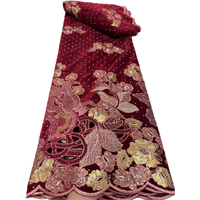 Tissu en dentelle de velours perlé de luxe NI.AI, dentelle nigériane pour robes de soirée et de mariage africaines