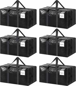 Custom Oversized Clothes Storage Shopping Foldable PP Woven Moving <b>Bags</b> With Reinforced Handles - Product Image 1