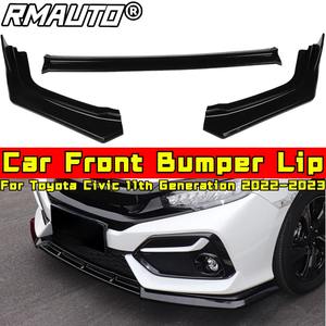 Para Toyota Civic 11.ª Generación 2022-2023 Accesorios Exteriores Labio Divisor de Parachoques Delantero Difusor Spoiler Kit de Carrocería Inferior - Product Image 2