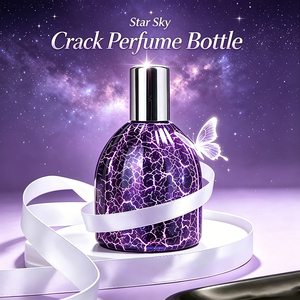 50ml Perfume <b>Bottle</b> Fast Custom Label Bulk Round Polygon Purple Crack Glass <b>Bottle</b> 50ml Perfume <b>Bottle</b> for Men and Women - Product Image 1