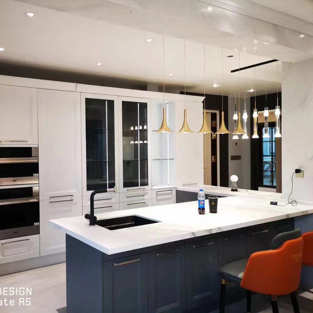 Zeer Duurzaam Luxe Moderne Modulaire Keuken Kast Voor Geprefabriceerde Residentiële Huis Keuken Meubels