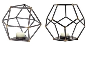 Geometrical Decorative Aluminum Tealight <b>Lantern</b> <b>Candle</b> Holders Home Table Decor - Product Image 2
