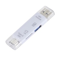 Grosir Pabrik Harga Murah Pembaca Kartu 3 in 1 Tipe-C TF, USB Tipe C Pintar, dan Pembaca Kartu Sim SD OTG untuk Ponsel