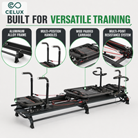 Machine de Pilates Reformer Commerciale de Luxe pour le Corps Entier, Lit de Pilates Professionnel en Aluminium Multifonctionnel pour Studio de Yoga et Pilates