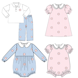 שמלת כותנה ארוגה לילדות עם צווארון בהתאמה אישית, 100% כותנה, בגדי תינוקות, שמלות בייסבול סמוק לילדים - Product Image 3