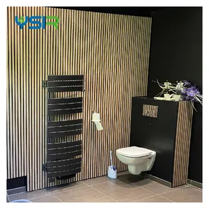 High quality soundproof wall panels MDF akupanel wood slatted wall acoustic felt panels for interior decoration Wall And Ceiling