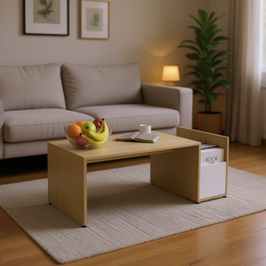 Tavolino da caffè in legno ingegnerizzato bianco e rovere Sonoma 35,4x17,7x13,8 Mobili moderni e minimalisti per soggiorno - Product Image 2