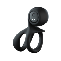 Aphrodisia IPX7 Wasserdichter 10-Modus Leistungsstarker Vibrationsring aus ABS-Silikon USB-Aufladbar Doppelring-Design Flüsterleiser Motor