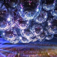 Grandes boules miroir disco de Noël, boules en verre suspendues 10cm/12cm/15cm/20cm/25cm/30cm/40cm, décorations en mousse, décorations de fête